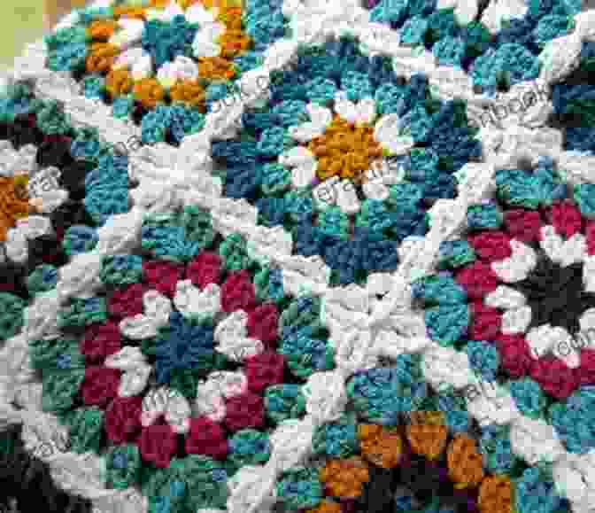 A Crocheter Working On A Granny Square For A Town And Country Crochet Afghan. Town And Country Crochet Afghan Pattern A Vintage Crochet Afghan Pattern Made With A Variety Of Colors