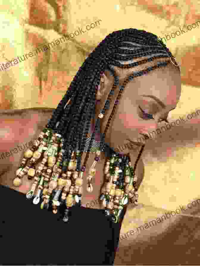 A Woman With Long, Braided Hair, Adorned With Colorful Beads. The Big South African Hair