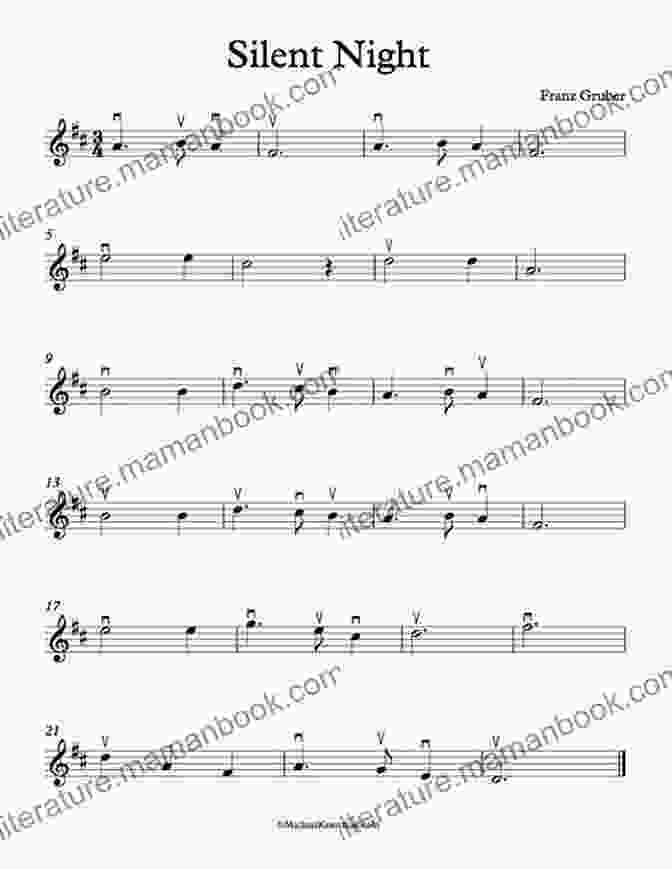 Silent Night Sheet Music Snippet For Violin Easy Violin Christmas Songs: 31 Favorites For Beginning And Intermediate Violinists