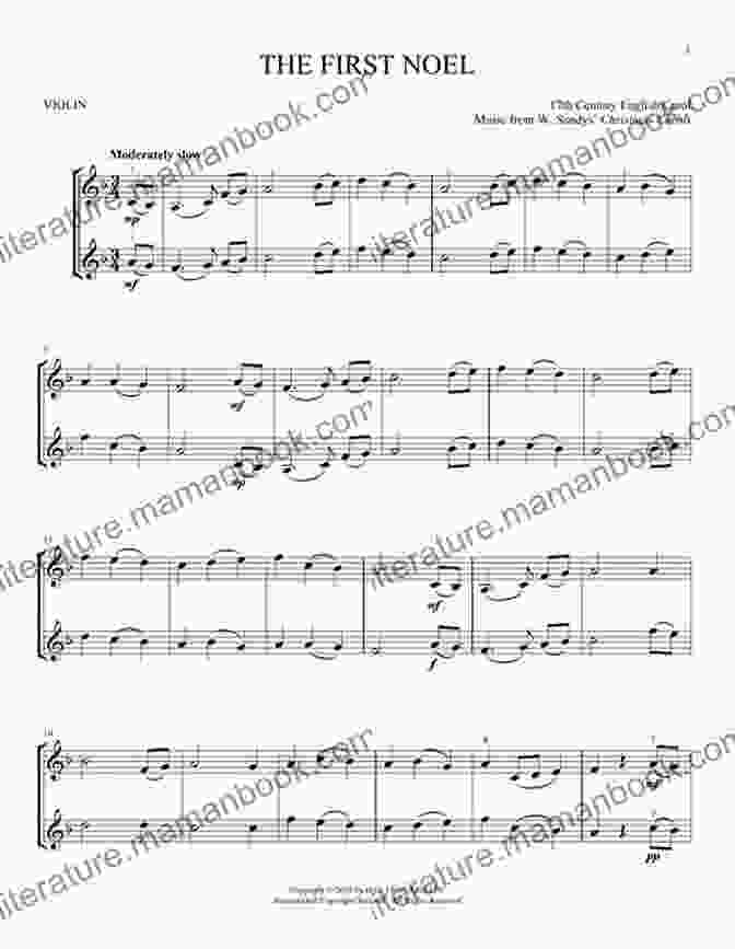The First Noel Sheet Music Snippet For Violin Easy Violin Christmas Songs: 31 Favorites For Beginning And Intermediate Violinists