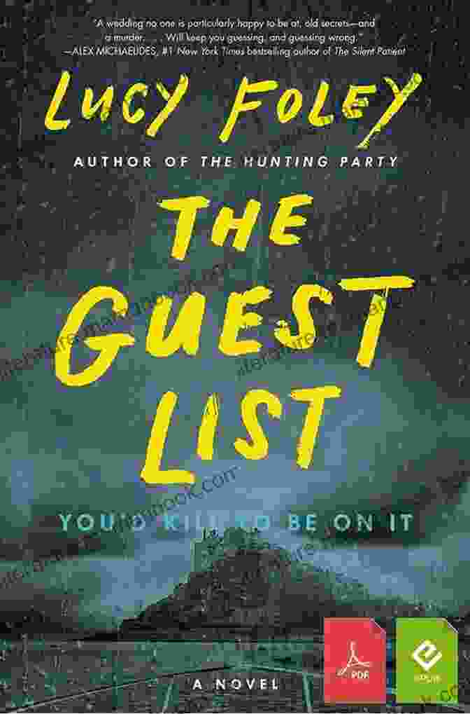 The Guest List Novel Cover With A Stormy Island Setting And A Group Of People Gathered On A Cliff. The Guest List: A Novel